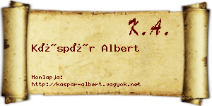 Káspár Albert névjegykártya
